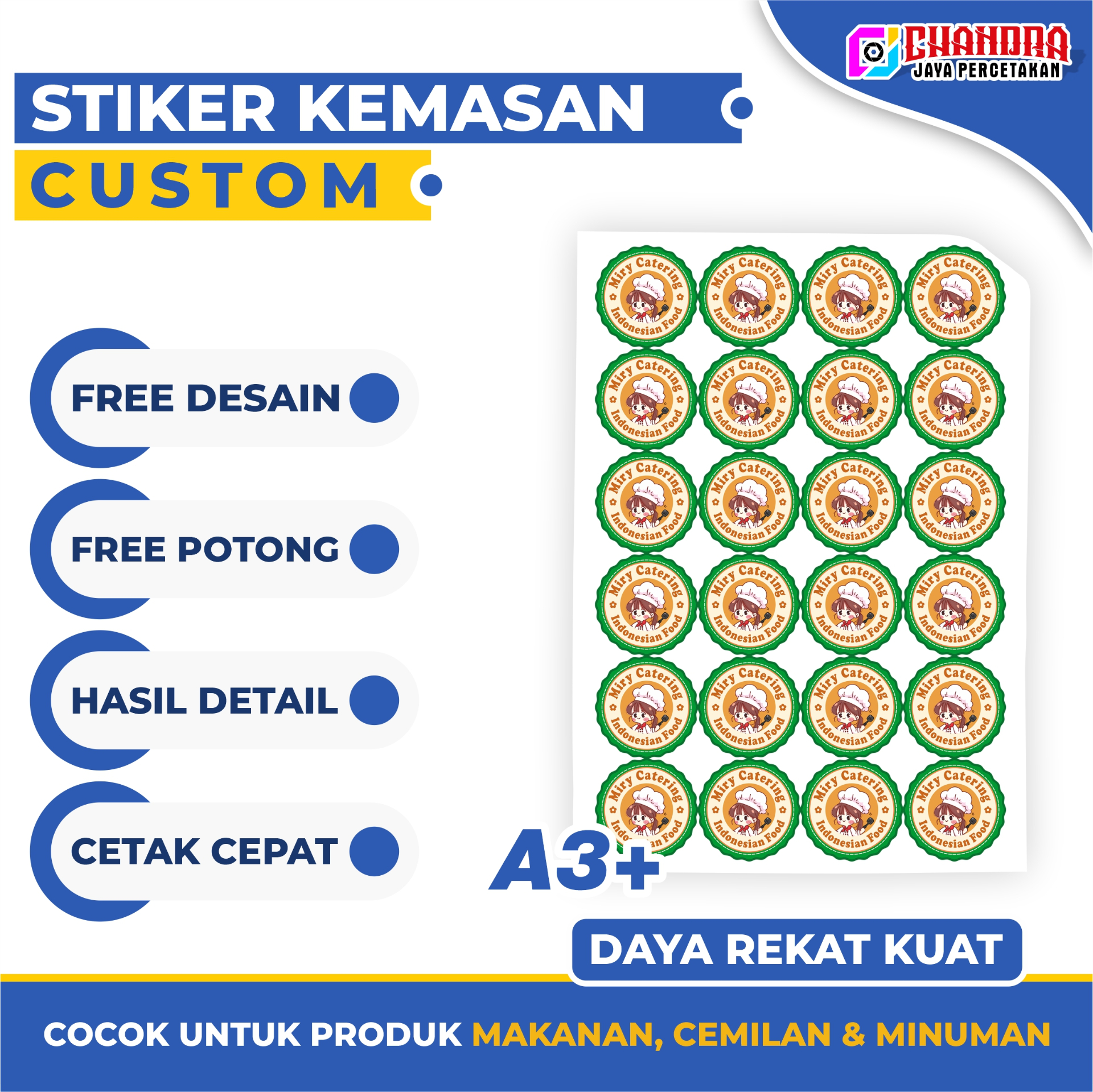 Stiker Kemasan Custom A3+